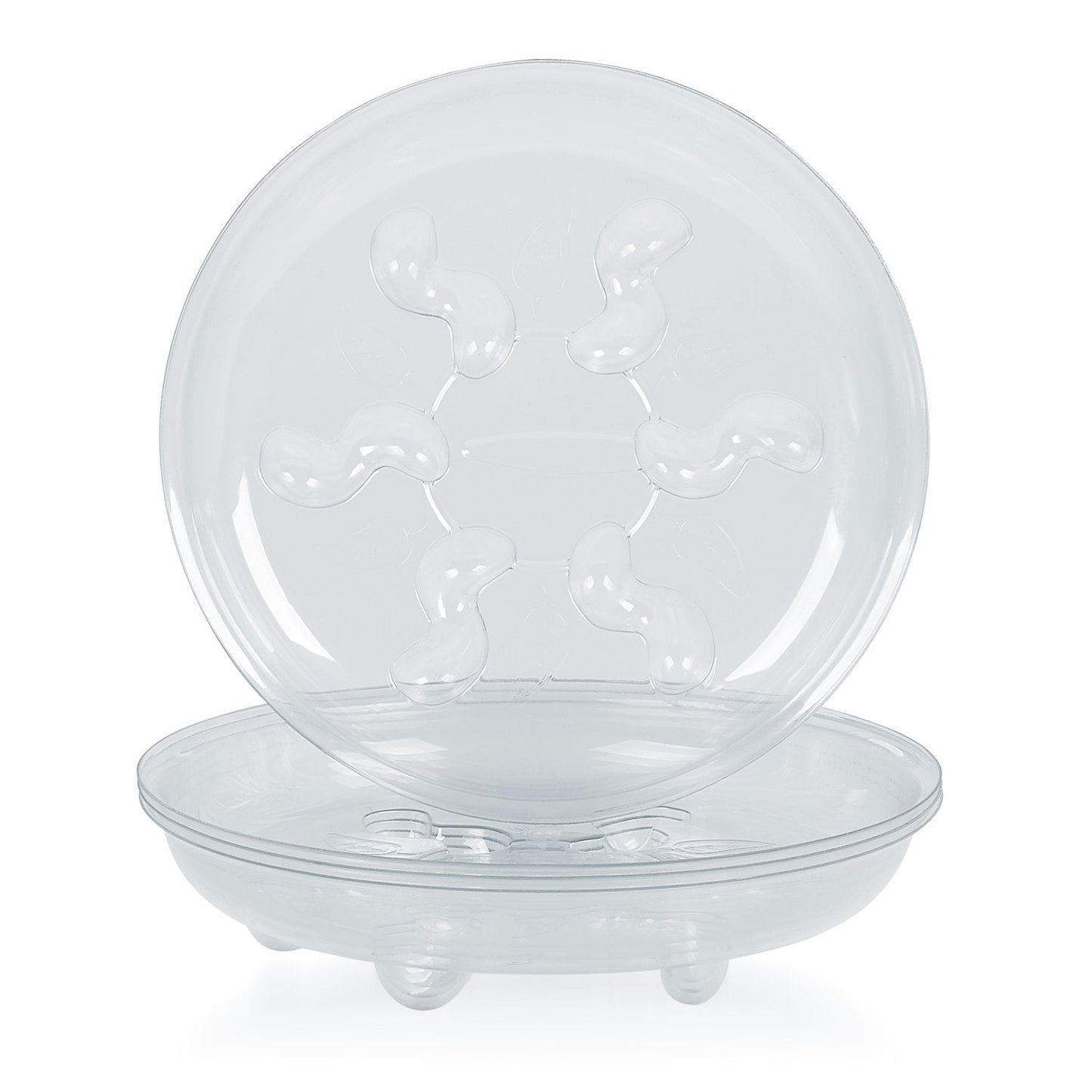 Idyllize 5 Pieces of 6 Inch Clear Thick Plastic Heavy Duty Sturdy Plant Saucer Drip Trays for pots (6'')