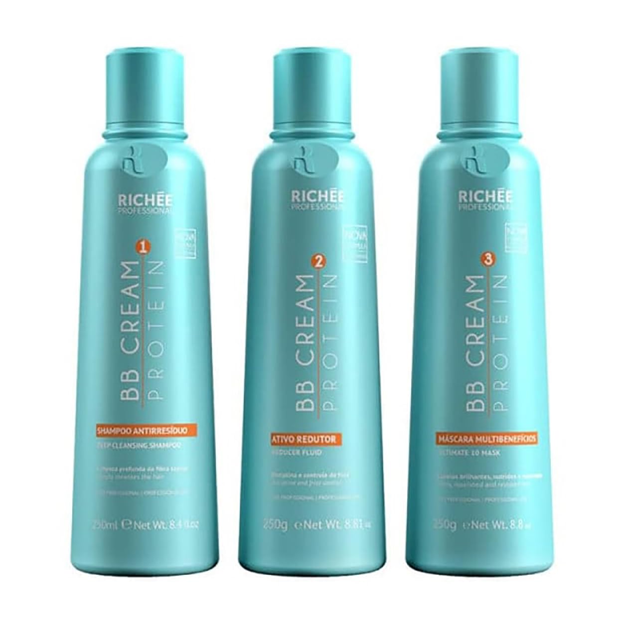 RichÃ©e Professional | Liso BB Cream Kit | Pure Active Ingredients And Extraordinary Shine | (3x) 250 ml / 8.4 fl.oz.