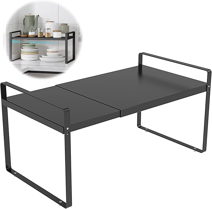 Expandable Cabinet Shelf Organizer Rackï¼Kitchen Cabinet Shelves 11 Inch Deepï¼Adjustable Storage Shelvesï¼Pantry Shelf(1 Pack)