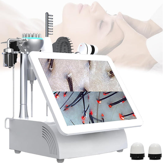 Generic Skin Diagnosis Hair Analyzer with Cart, 20" Display Scalp Analysis Machine HairFollicle Digital Scalp Scanner Microscope Scalp Hair Follicle Detector(A)