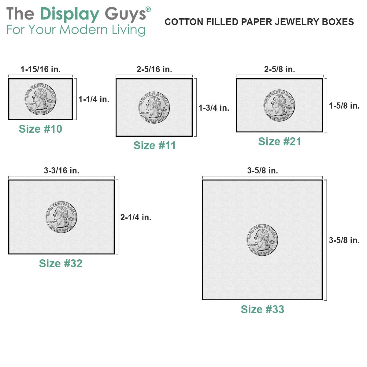 TheDisplayGuys - 25-Pack #11 Cotton Filled Cardboard Paper Jewelry Boxes Gift Case - White Swirl (2.1" x 1.8" x 0.8") - for Shipping or Storage