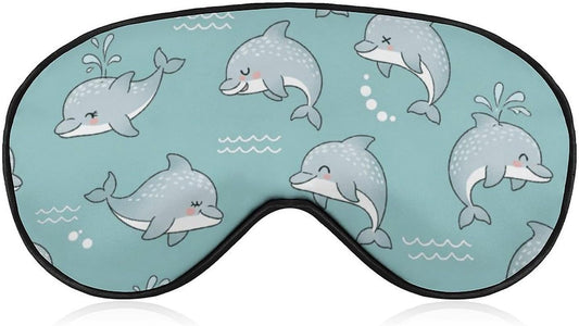 Funny Cute Dolphin Eye Masks for Sleep Adjustable Sleep Mask Soft Blackout Sleeping Eye Mask for Men Women Full Night's Sleep