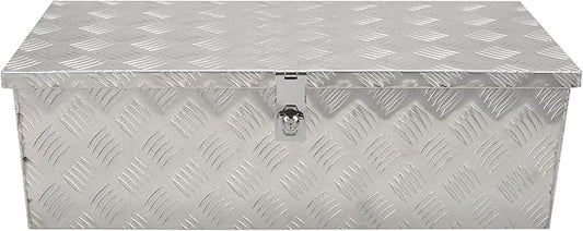 30''Inch Aluminum Truck Tool Box Truck Bed Toolbox Trailer Chest Box Storage Organizer Waterproof Square Storage Organizer w/Side Handle Lock&Keys Silver(â30" Lx13'' Wx10'' H)