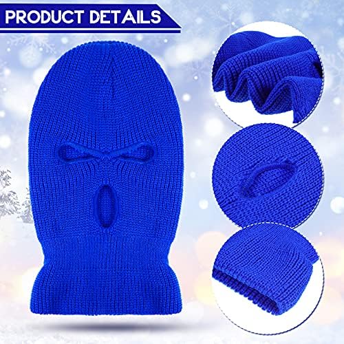 Geyoga 12 Pcs 3 Hole Ski Mask Warm Full Face Cover Winter Knitted Mask Knit Balaclava Beanie for Adult Sports Women Men Outdoor