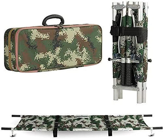 Portable Folding Stretcher, Medical Emergency 4 Fold Stretcher with Carrying Bag, Made of Oxford Cloth and Aluminum Alloy, Waterproof Stretcher, for Hospital Clinic Home Sports Venues