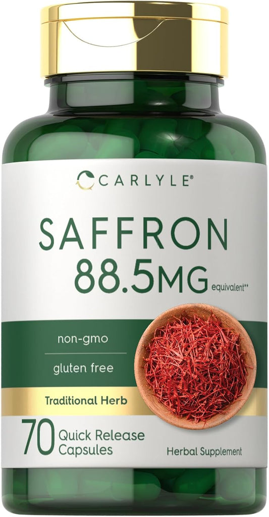 Carlyle Saffron Extract Supplement | 70 Capsules | Pills for Adults | Non-GMO & Gluten Free