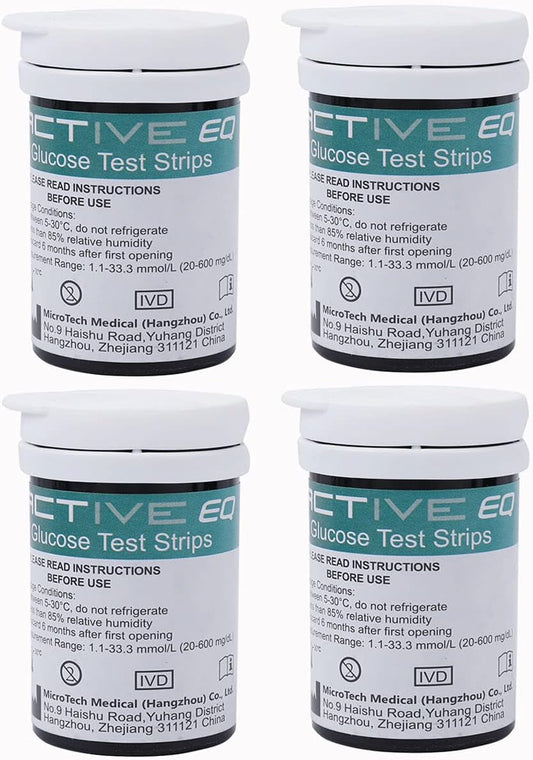 Exactive EQ Test Strips x100 pieces and Lancets x 100 for Blood Glucose Meter Blood Sugar Monitor