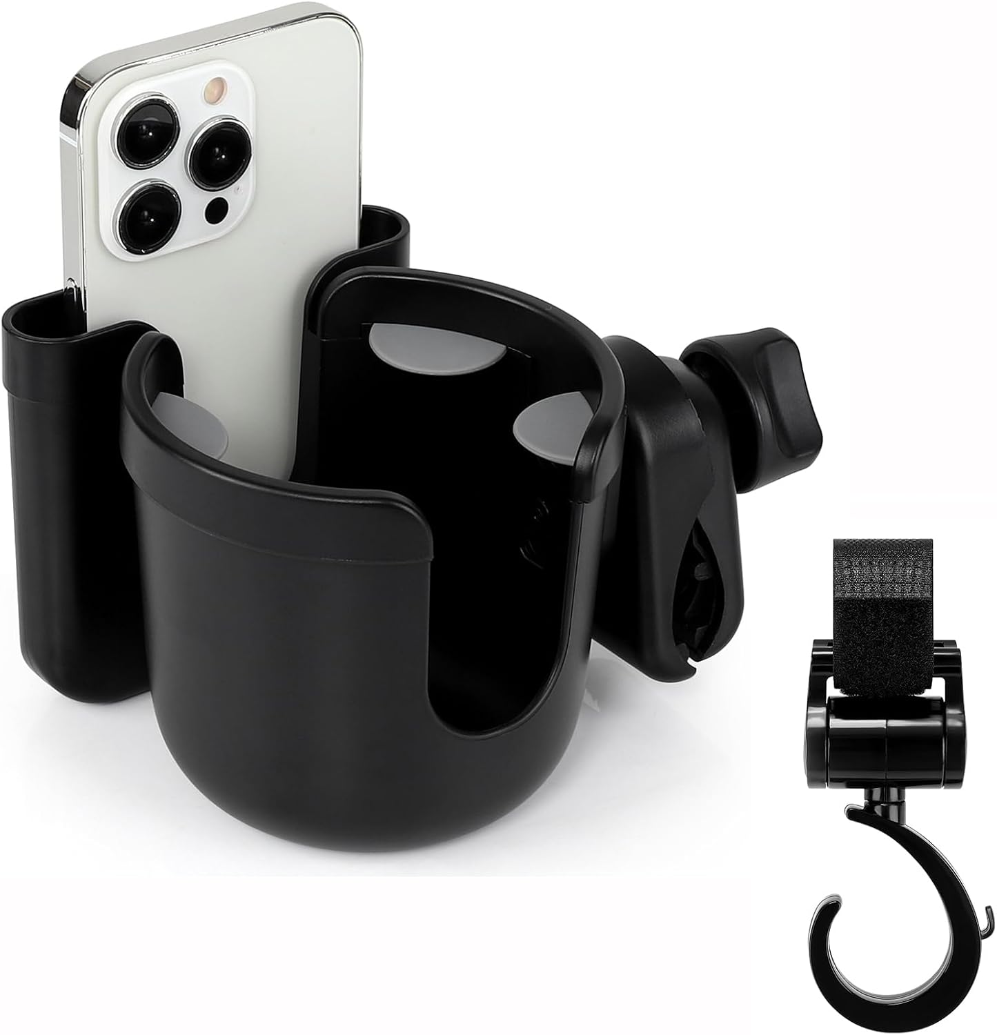 Accmor Walker Cup Holder with Hook Set, Wheelchair Cup Holder, Stroller Cup Holder, Universal Cup Holder for Walker, Wheelchair, Rollator, Stroller, Scooter, Bike Accessory