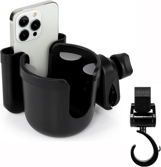 Accmor Walker Cup Holder with Hook Set, Wheelchair Cup Holder, Stroller Cup Holder, Universal Cup Holder for Walker, Wheelchair, Rollator, Stroller, Scooter, Bike Accessory