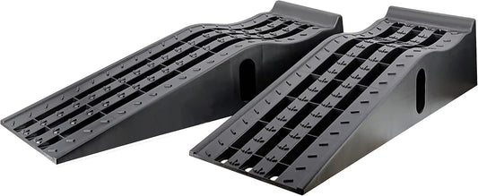 MaxxHaul 50515 6.25" Lift Car Ramps, 2-Pack – 6, 500lb GVW, Deep Grooved Surface for Stable Tire Placement, Heavy-Duty, Black