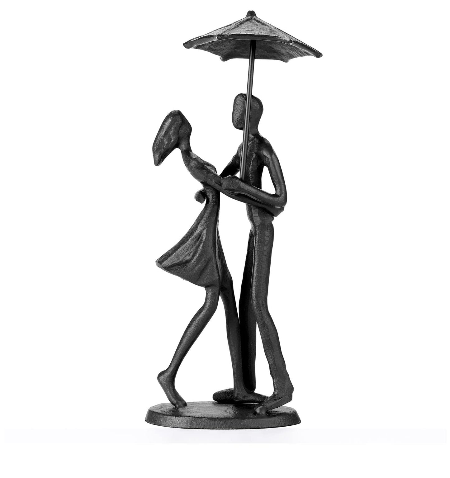 Loving Couple Under Umbrella Bronze Sculpture, Handcrafted Art Metal Statue Romantic Art Iron Statue 6th 11th 20th 40th 50th for Couple