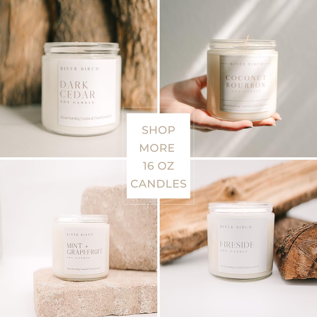 River Birch Candles Christmas Scented Candle | Premium, All-Natural, Non-Toxic, Soy Candles | 16oz 90 Hr Burn Time | Cozy Relaxing Gifts for Home