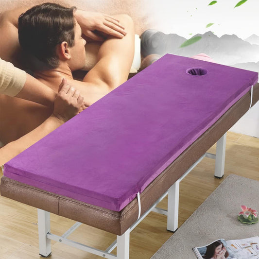 KKCD Beauty Salon Mattress with Removable Cover Massage Table Mattress Protector with Breath Hole Non-Slip Spa Bed Mattress Pad Plush Lash Bed Cushion Only (Without Bed),Purple 6cm,70x185cm