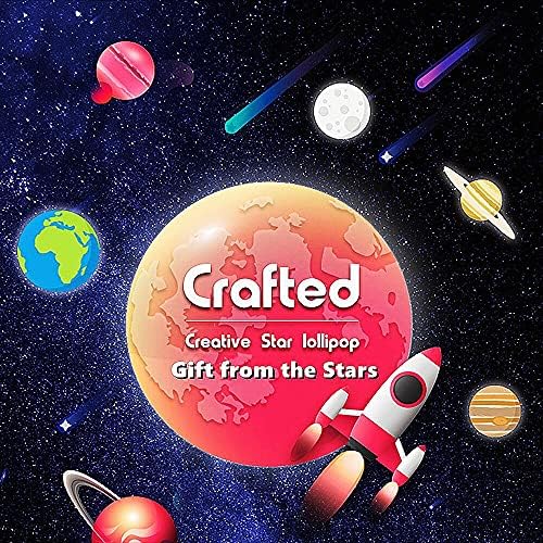 Galaxy Lollipops Planet Designs, Space Candy, 10 Count Gift Packaged, Handcrafted, Nut, Gluten & Dairy Free, Very suitable as a gift for Valentine's Day(A)