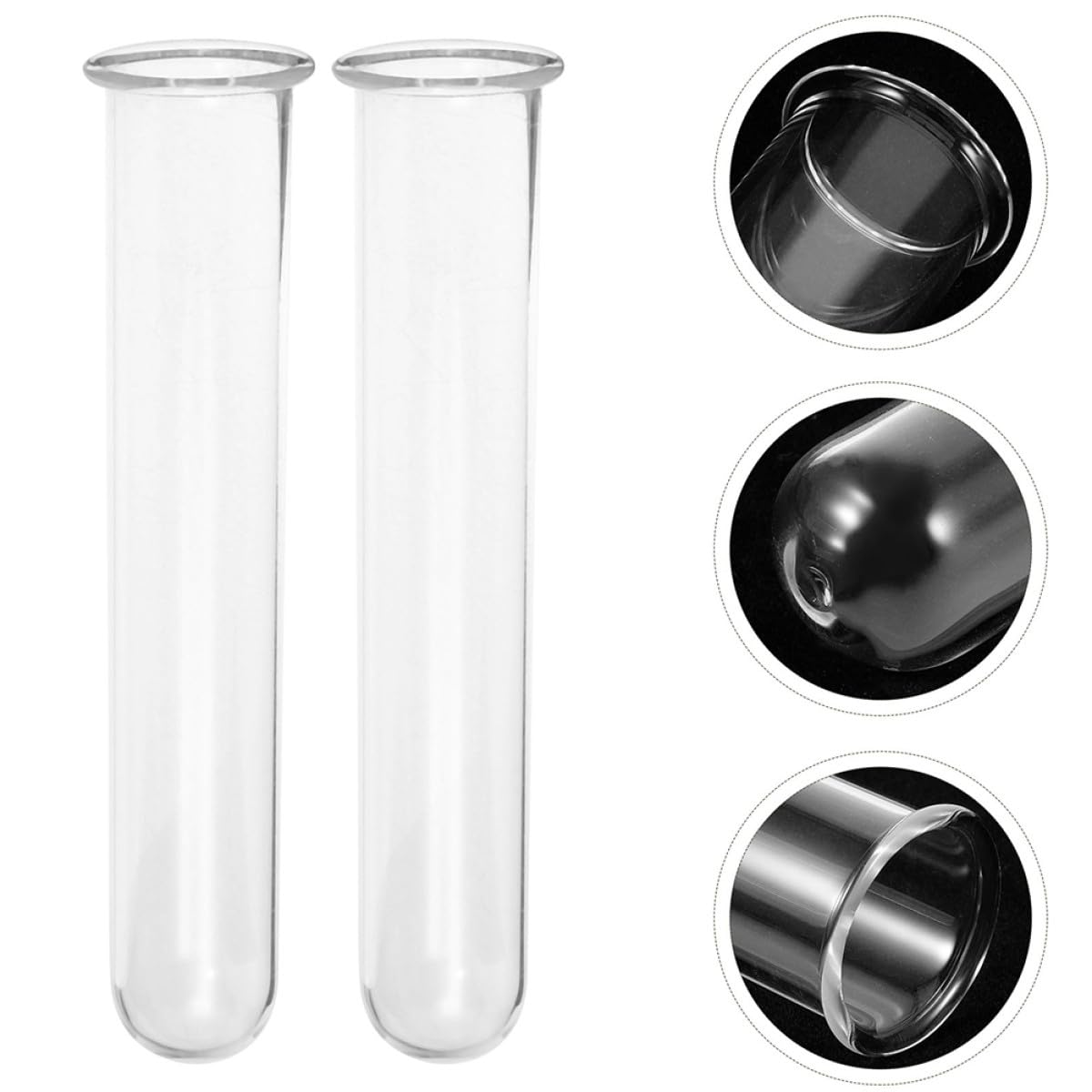 MUCKLILY Glass Test Tube Vases for Plant Propagation 2.5x18cm Small Hydroponic Flower Tubes Glass Planter Terrariums for Home and Office Desktop 4pcs Set