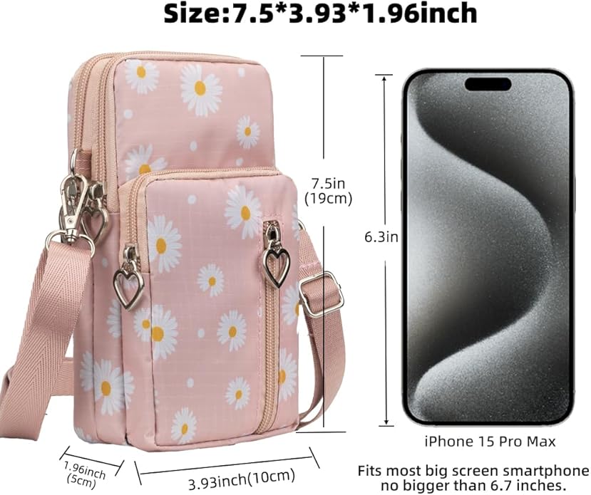 JANKS Small Crossbody Bag for Women - Mini Phone Purses with Crossbody Strap and Wallet - Nylon Arm Bag