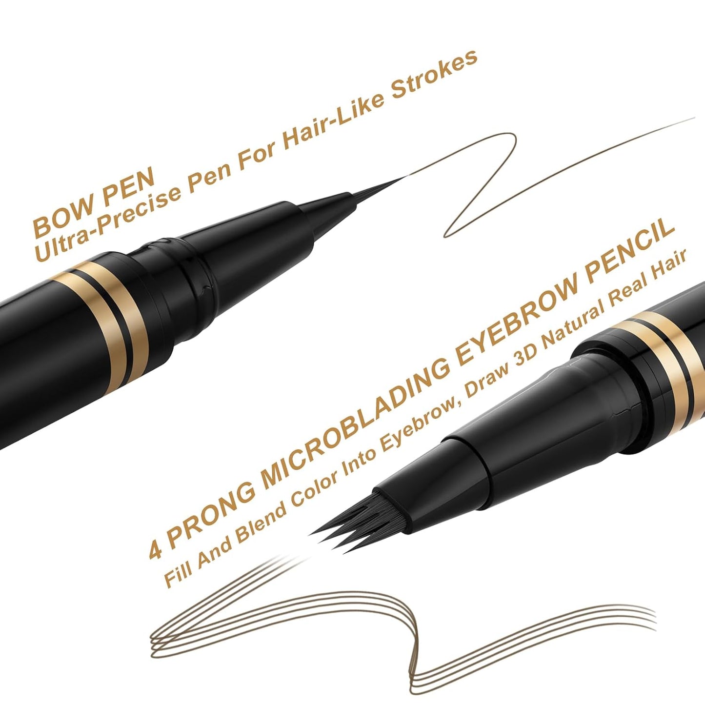 Eyebrow Pen Makeup Kit, with 4 Tip Waterproof Microblading Eyebrow Pencil, Eyeliner, Eyebrow Pomade and Dual-ended Eyebrow Brush, Brow Pencil Eyebrow Kit for Natural Looking - Ash Brown