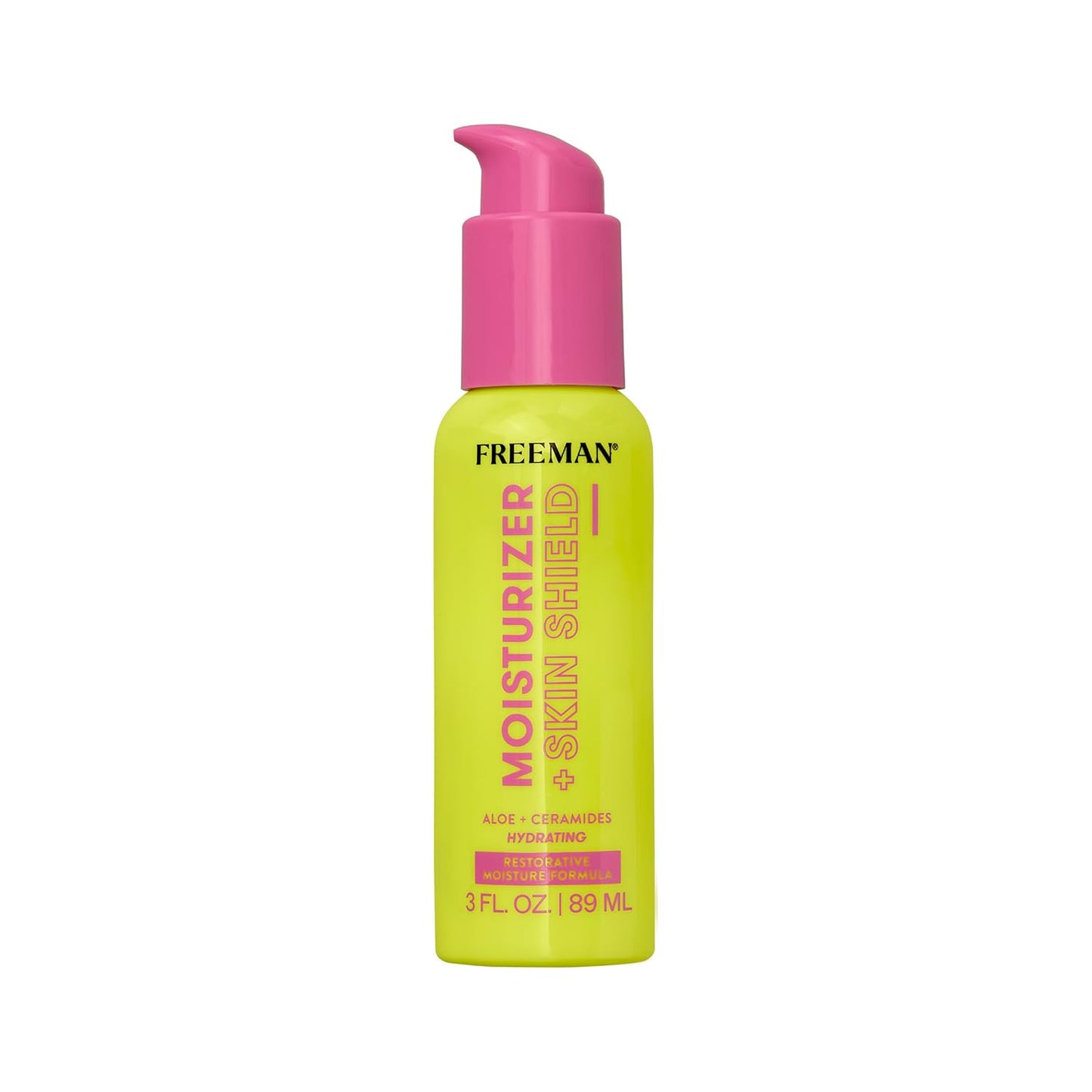 Freeman Restorative Moisturizer + Hydrating Skin Facial Shield, Lightweight Face Serum, Infused With Aloe Vera & Ceramides, Soothes & Calms, Relieves Dry Skin, 3 fl.oz./ 89 mL Bottle