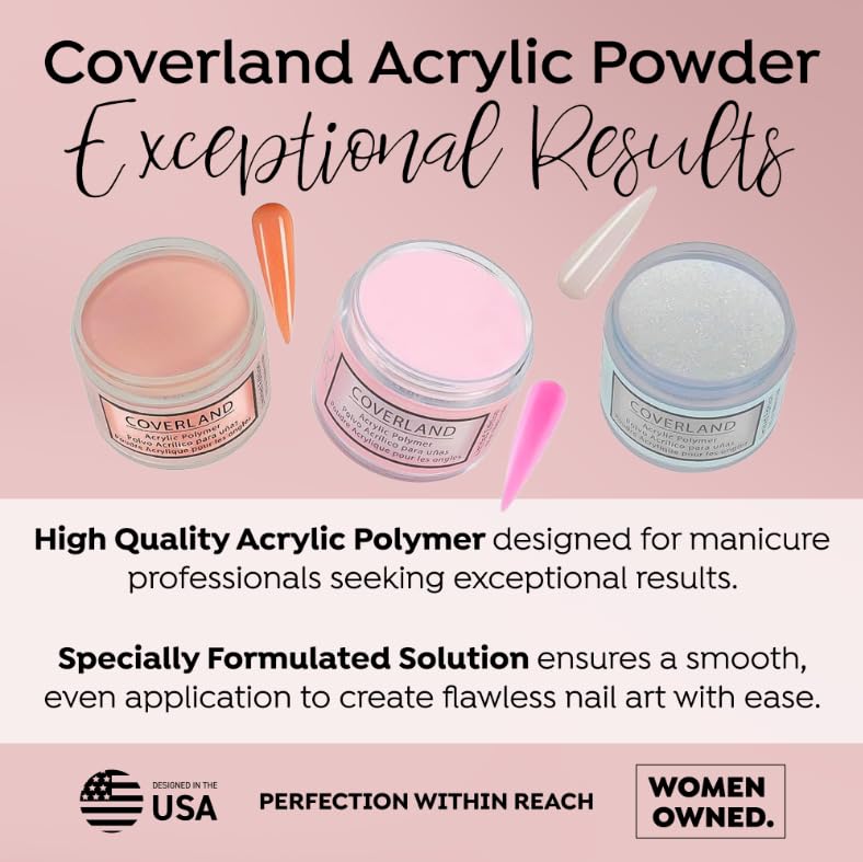 Tones Coverland Acrylic Nail Powder "Sure, Ken" - Limited Edition Acrylic Powder for Nail Design, Sculpting, and Masking Nail Bed Imperfections - Professional Acrylic Nail Supplies - (1.5 Oz)