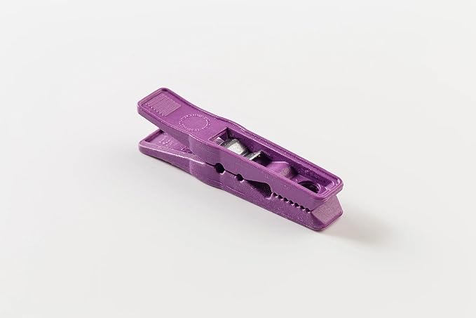 Clothes Pins â Heavy-Duty Plastic Clothes Pins â Clothespins for Hanging Clothes, Drying, Clipping â Laundry Clips for Drying Clothes with Pinch Mechanism - Purple, 12 Packs
