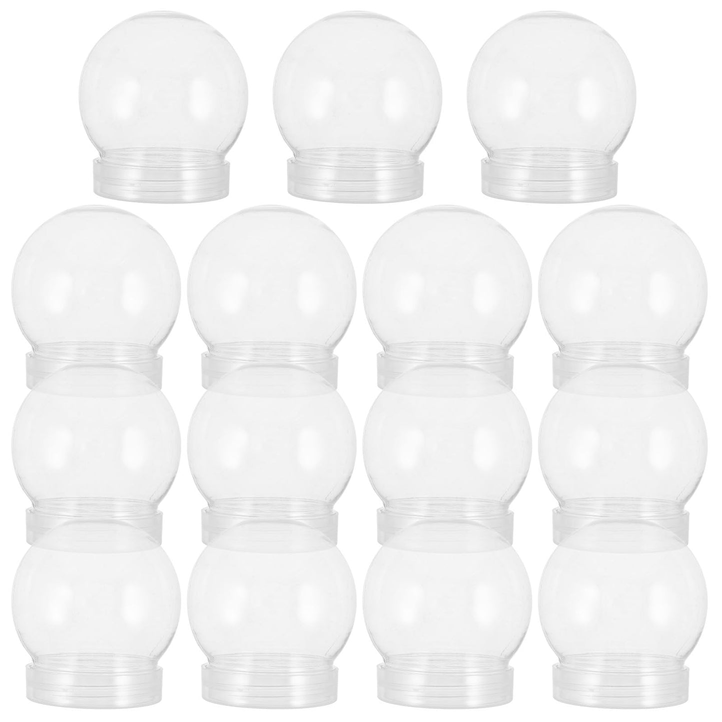 BESTOYARD15 Pack2.8inch in height and2.4inch in diameter Snow Globes DIY Snow Globes Clear Plastic Water Globe with Screw Off Cap Water Globe Jar for DIYCraftsChristmas Home Decoration Snow Globe Kit.