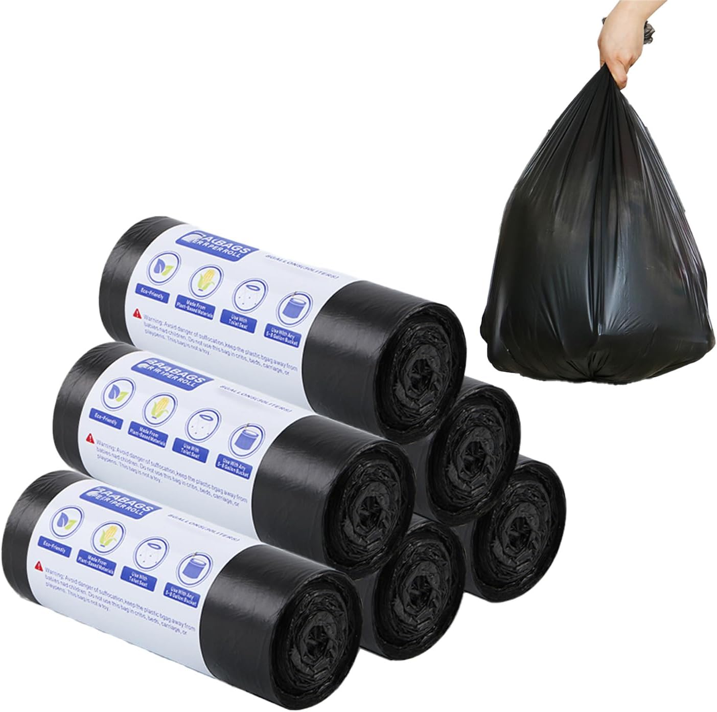 Handle Tie Compostable Food Scrap Bags For Counter Top Compost Bin, Small Compost Bags, 100 Count, 10 Liter Small Kitchen Food Scrap Waste Bags for Compost