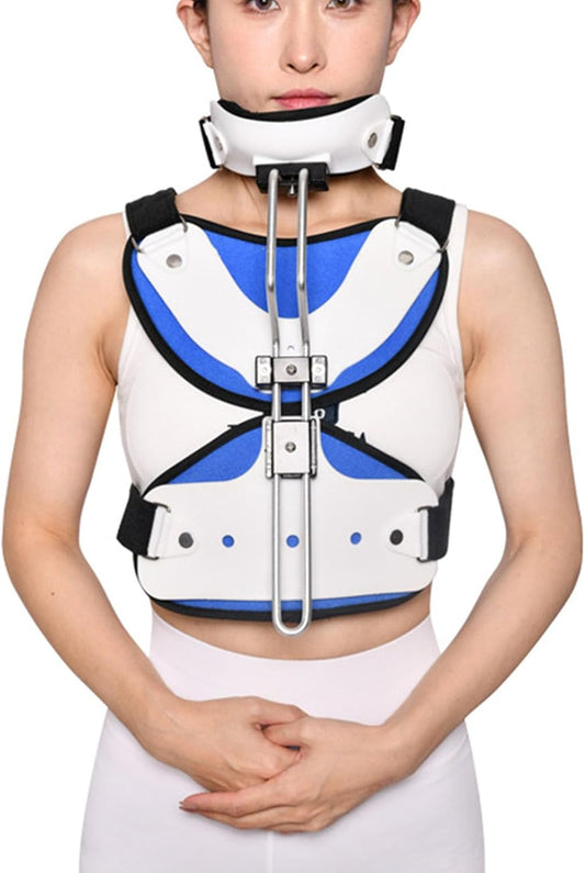 SFKLYU Orthosis Cervical Thoracic Halo Brace Adjustable Head Neck Chest Thoracic Halo Brace, Open Design, Adjustable Size, Support Decompression, Free Disassembly
