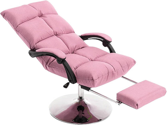 Adjustable Height Recliner Beauty Chair - Lunch Break Leisure Lifting Reclining Swiveling Chair - Portable Massage Stool Bed with Swivel and Foot Rest for Salon Nail Experience