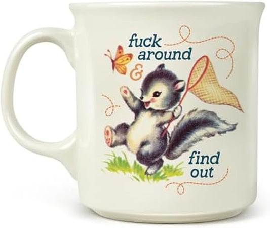 Genuine Fred FIND OUT, Say Anything Mug, 16-Ounce Ceramic Mug, Microwave and Dishwasher Safe, Double-Sided Artwork