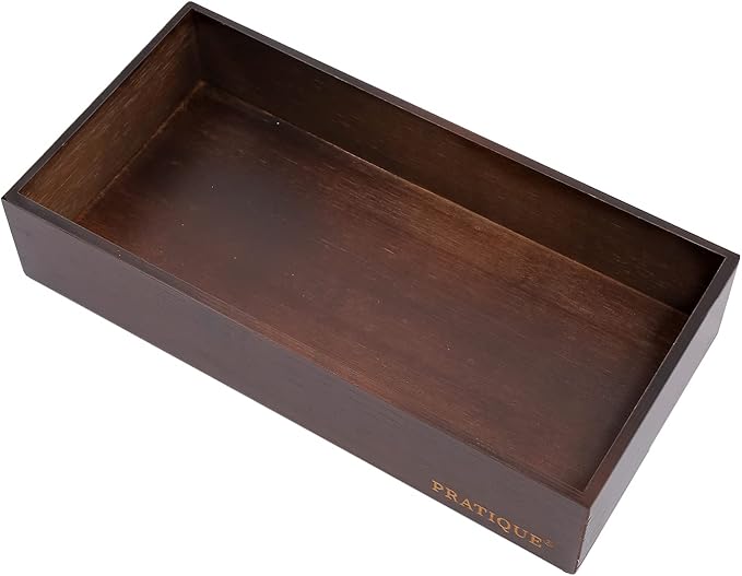 Bamboo Drawer Organizer - Kitchen Utensil Organizer Silverware Tray Cutlery Holderï¼Office Desk Supplies and Accessories,12 * 5.9 * 2.6,Nut-brown