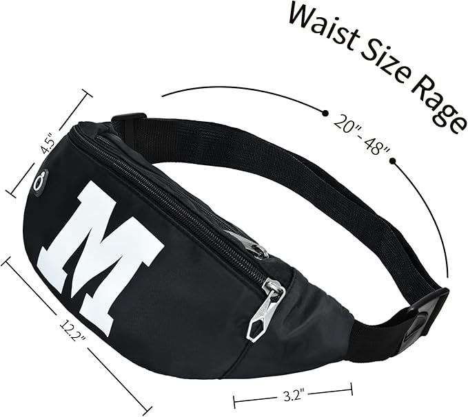 Fanny Packs for Men and Women, Waterproof Sports Waist Pack Bag for Travel Hiking Running Hands-free