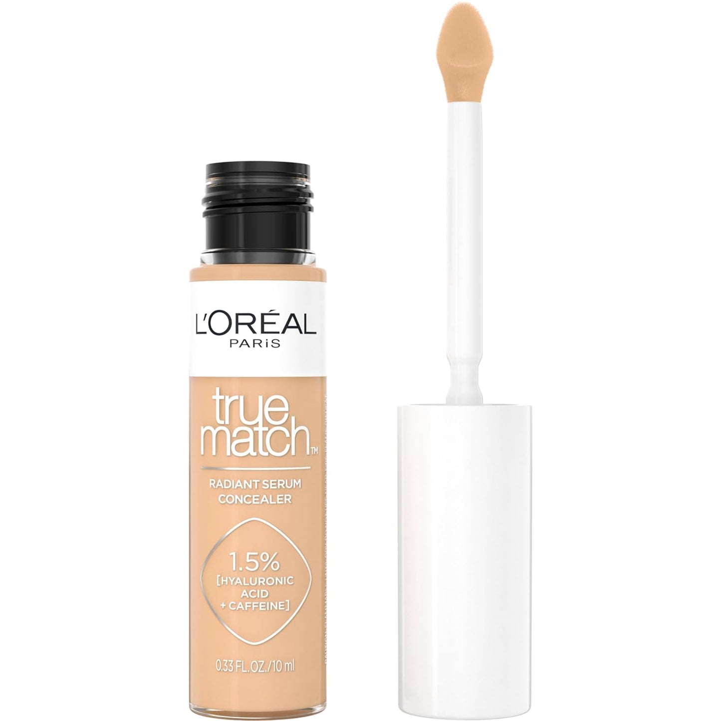 LâOrÃ©al Paris True Match Radiant Serum Concealer, Brightening Under Eye Concealer Make Up with 1.5% Hyaluronic Acid and Caffeine, W6, 0.33 Oz