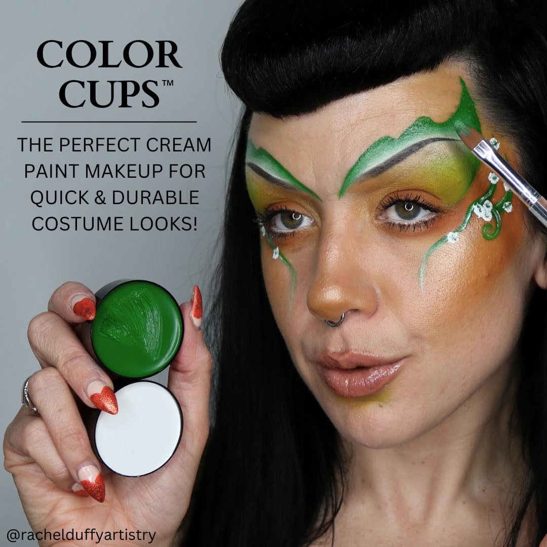 Mehron Makeup Color Cups | Stage, Foundation, Face Paint, Body Paint, Halloween | Face Paint Makeup | Greasepaint .5 oz (14 g) (Clown White)