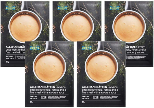 IKEA 703.543.09 ALLEMANSRÄTTEN 1.0 Oz. Mix (Pack of 5) for Swedish Meatball Cream Sauce; Mix with Spices Like Green Peppercorn, Herbs Like Thyme or Your Favorite Mustard; Make Your Sauce More Exciting