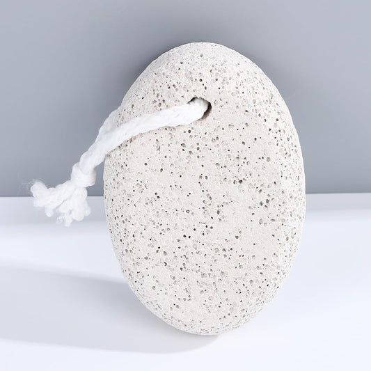 Natural Pumice Stone for Feet, Hard Skin Callus Remover Tool, Foot Scrubber Massager for Heels and Dead Skin, Exfoliating Pedicure Stone with Ergonomic Handle