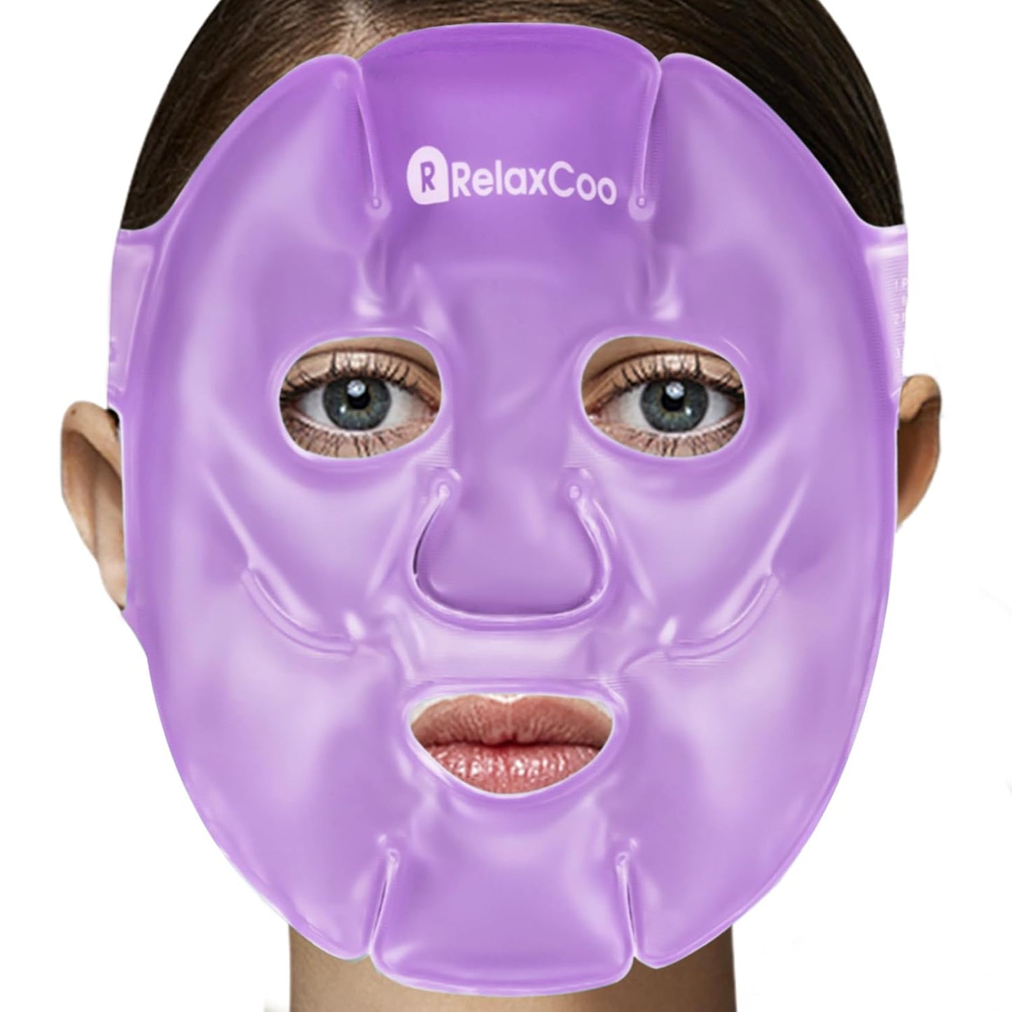 Cold Face Eye Mask Ice Pack Reduce Face Puff,Dark Circles,Gel Hot Cold Compress,Face SPA for Woman Sleeping, Pressure, Headaches, Skin Careï¼ Purple