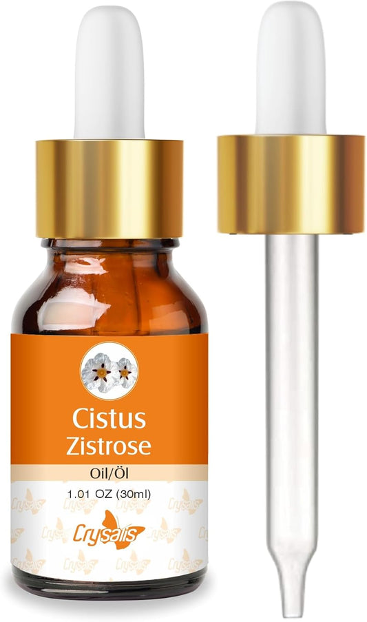 Crysalis Cistus Oil 30 ml (1.01 fl oz) – Deep Aromatic Oil for Skincare, Haircare, Soap Making & DIY Blends