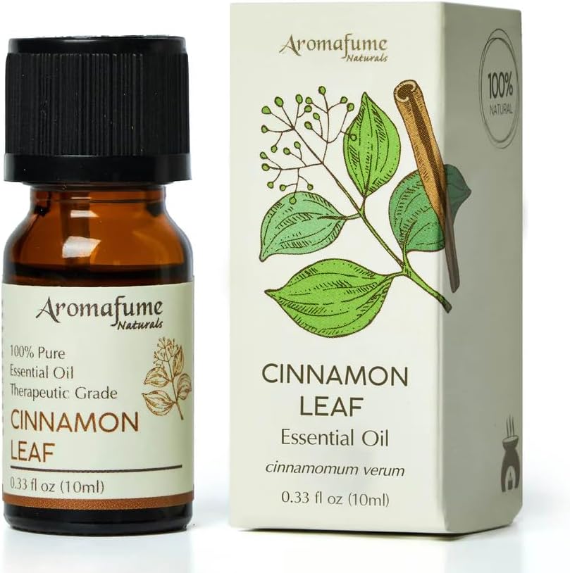 AROMAFUME Cinnamon Leaf Essential Oil - 100% Natural, Therapeutic Grade Essential Oils - Pure, Warming Aromatherapy Oil for Home Diffusers - Gifts for Her - 10ml