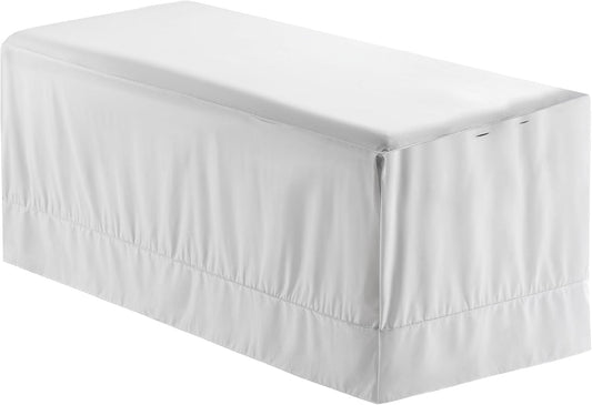 Massage Table Skirt,Microfiber Super Soft Stain Wrinkle Resisting Protect Massage Bed Skirt Massage Table Cover,Machine Washable (White)