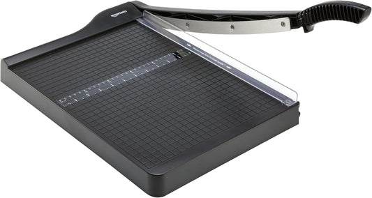 Amazon Basics Paper Trimmer Cutter for Office and Crafts, Heavy-Duty, Portable Guillotine Paper Cutter, 15-Inch, 10-Sheet Cardstock for Photos