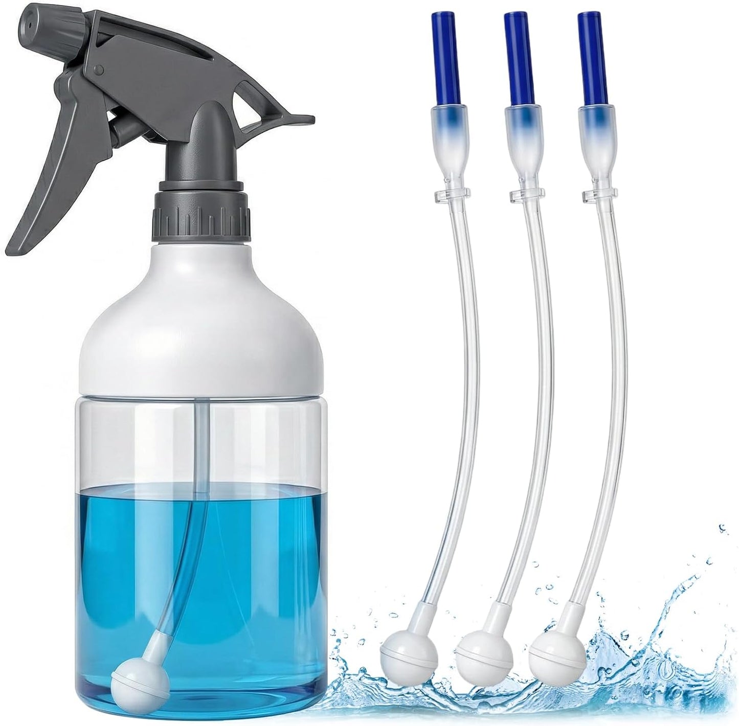 3 Pack Universal Fit 360° Spray Bottle Adapter, Reusable Tilted Spray Bottle Adapter with Flexible Tube, Weighted 360° Spray Accessories for Any Spray Nozzle, Multi-Scene Use