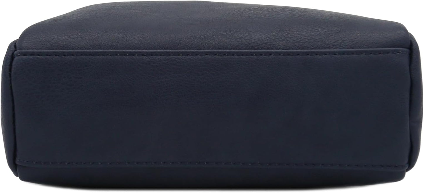 FashionPuzzle Triple Zip Small Crossbody Bag