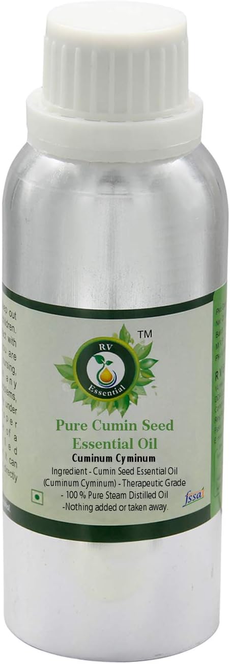 Cumin Seed Essential Oil | Cuminum Cyminum | for Skin | Cumin Seed Oil | 100% Pure Natural | Steam Distilled | Therapeutic Grade | 300ml | 10oz by R V Essential