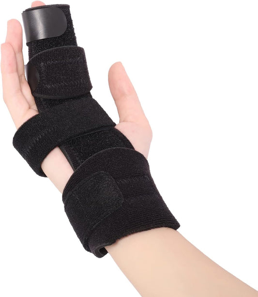 Trigger Finger Splint Finger Brace for 2 Fingers Reversible Finger Splints for Mallet Finger Broken Finger Arthritis Metacarpal Fracture Hand Brace with Finger Support Joints Immobilizer-S/M