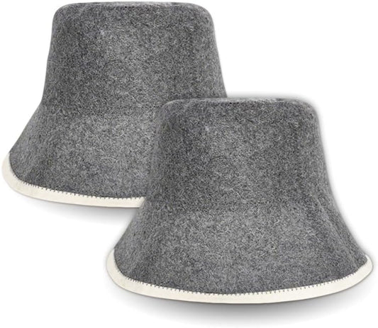Wool Sauna Hat, Comfortable Soft Felt Wool Cap, Breathable Russian Banya Cap, Protects from Overheating & Hair Damage, for Spa, Steam Room, Banya, Bathhouse, Breathable Grey