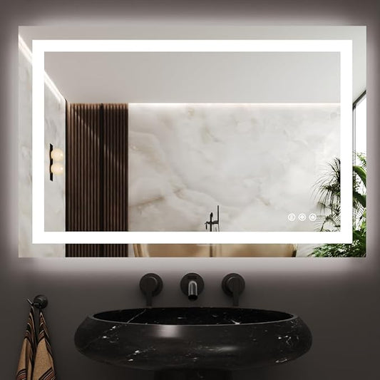 led Bathroom Mirror with Lights 24x36 inch,led Wall Mirror,Mirror led,Anti-Fog,UL Listed (Backlit and Front Lighted)