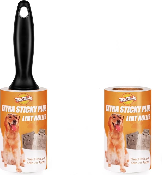 Lint Roller for Pet Hair â Extra Sticky Pet Hair Remover for Clothes, Furniture & Upholstery & Car Seats, Easy-Tear Sheets, Value Pack for Dog & Cat Fur 2 Pack