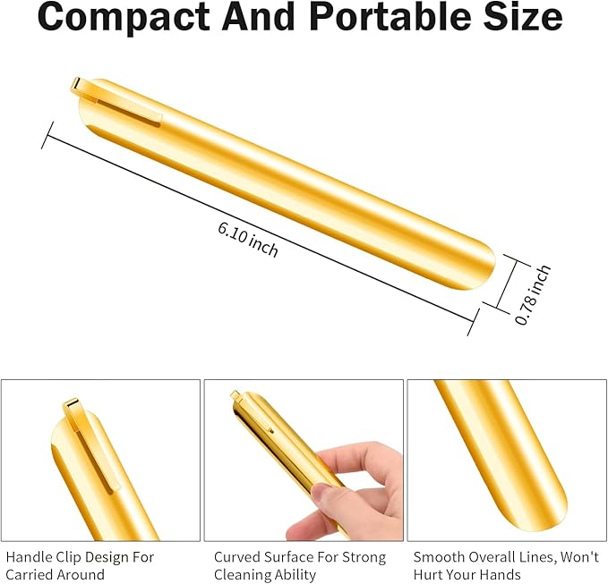 Crumbers for Servers, Restaurant Crumb Sweepers, Crumb Cleaner Curved, Table Debris Crumb Scraper Serveware, Stainless Steel Table Crumber Tool for Waiters, Waitresses and Servers (10 PACK, Gold)