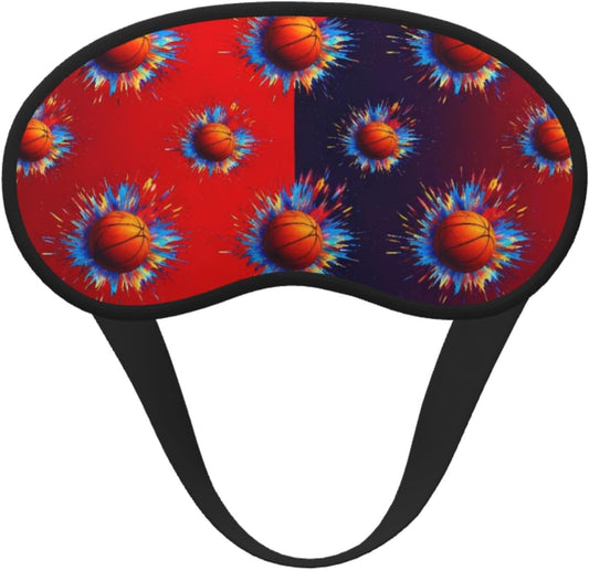 Basketball Art Blackout Sleep Mask Unisex Soft Breathable Eye Masks with Elastic Strap