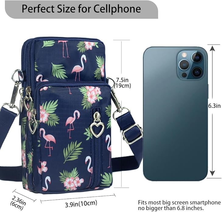 JANKS Small Crossbody Bag for Women - Mini Phone Purses with Crossbody Strap and Wallet - Nylon Arm Bag